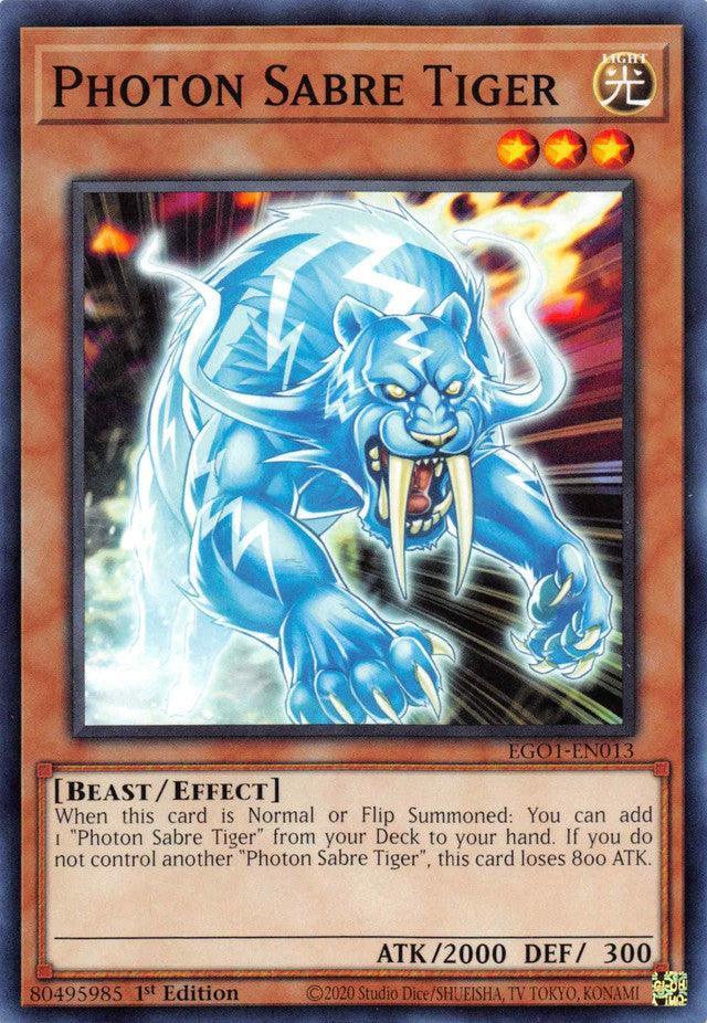Beast, Common, Effect Monster, Egyptian God Deck: Obelisk the Tormentor Unlimited, Light, Unlimited Photon Sabre Tiger [EGO1-EN013] Common - Trading Card World