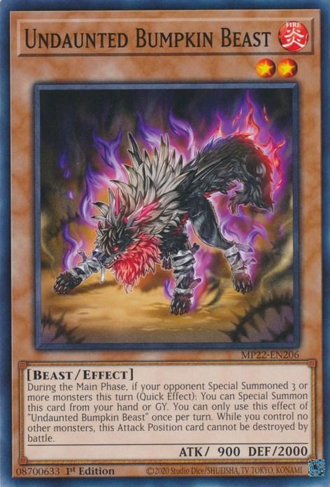 1st Edition, 2022 Tin of the Pharaoh's Gods, Beast, Common, Effect Monster, Fire Undaunted Bumpkin Beast [MP22-EN206] Common - Trading Card World