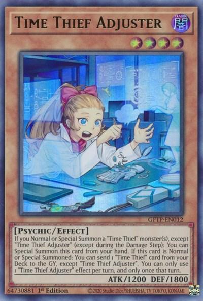 1st Edition, Dark, Effect Monster, Ghosts from the Past, Psychic, Ultra Rare Time Thief Adjuster [GFTP-EN012] Ultra Rare - Trading Card World