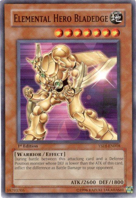 1st Edition, Common, Earth, Effect Monster, Starter Deck: Jaden Yuki, Unlimited, Warrior Elemental HERO Bladedge [YSDJ-EN018] Common - Trading Card World