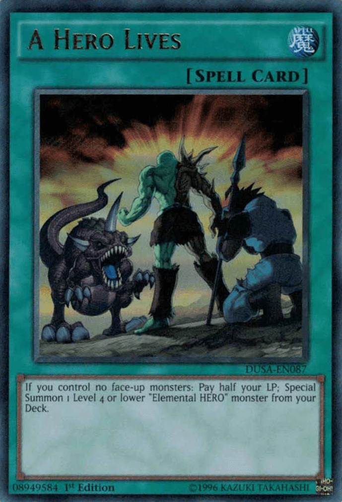 1st Edition, Duelist Saga, Normal Spell, Spell, Ultra Rare A Hero Lives [DUSA-EN087] Ultra Rare - Trading Card World