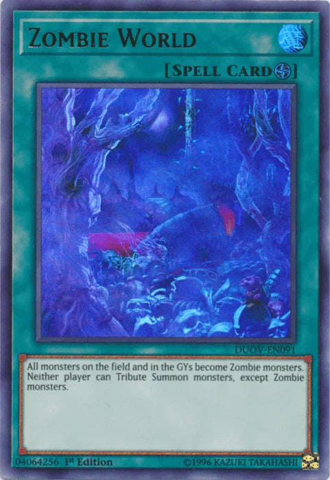 1st Edition, Duel Overload, Field Spell, Spell, Ultra Rare Zombie World [DUOV-EN091] Ultra Rare - Trading Card World