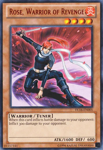 Duelist League Promo, Fire, Rare, Tuner Monster, Unlimited, Warrior Rose, Warrior of Revenge (Red) [DL16-EN005] Rare - Trading Card World