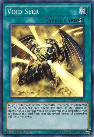 1st Edition, 2015 Mega-Tins Mega Pack, Quick Play Spell, Spell, Super Rare Void Seer [MP15-EN228] Super Rare - Trading Card World