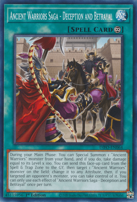 1st Edition, Common, Continuous Spell, Dimension Force, Spell Ancient Warriors Saga - Deception and Betrayal [DIFO-EN064] Common - Trading Card World