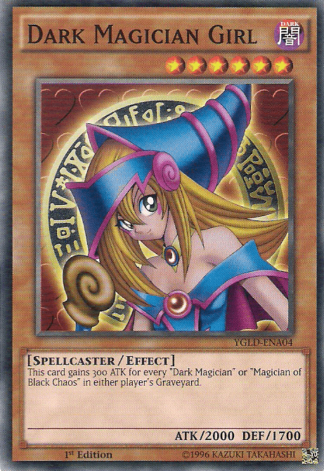 1st Edition, Common, Dark, Effect Monster, King of Games: Yugi's Legendary Decks, Spellcaster, Unlimited Dark Magician Girl [YGLD-ENA04] Common - Trading Card World
