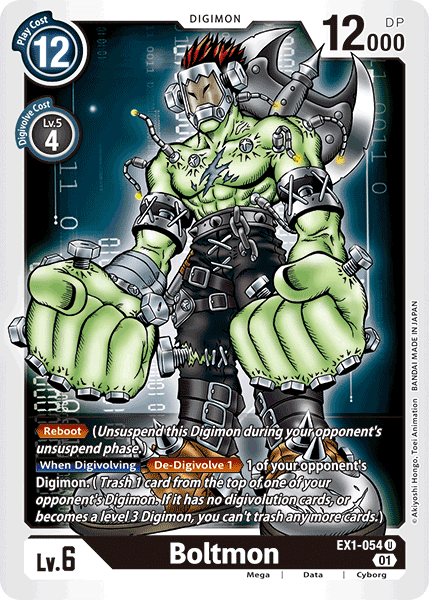 Black, Classic Collection, Cyborg, Data, Digimon, EX1-054, Mega, Uncommon Boltmon [EX1-054] [Classic Collection] - Trading Card World