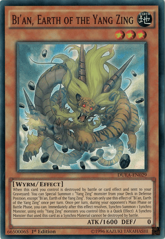 1st Edition, Duelist Alliance, Earth, Effect Monster, Super Rare, Unlimited, Wyrm Bi'an, Earth of the Yang Zing [DUEA-EN029] Super Rare - Trading Card World