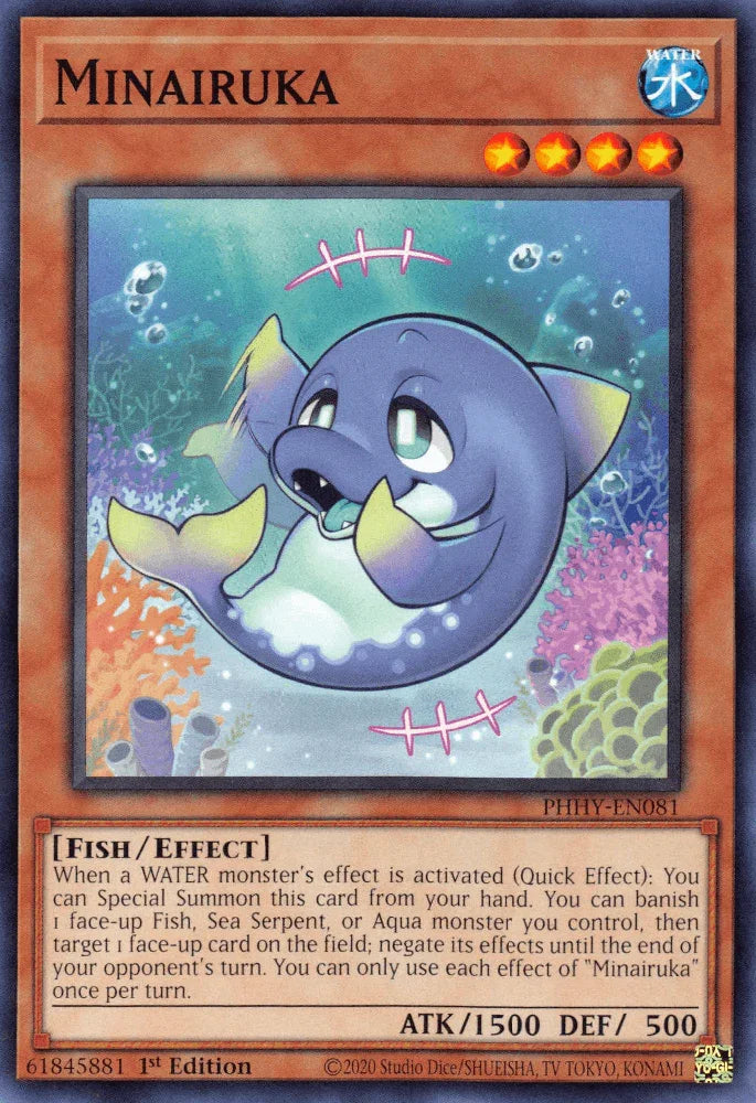 1st Edition, Common, Effect Monster, Fish, Photon Hypernova, Water Minairuka [PHHY-EN081] Common - Trading Card World