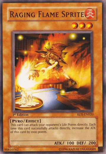 1st Edition, Common, Effect Monster, Fire, Pyro, Rise of Destiny, Unlimited Raging Flame Sprite [RDS-EN020] Common - Trading Card World
