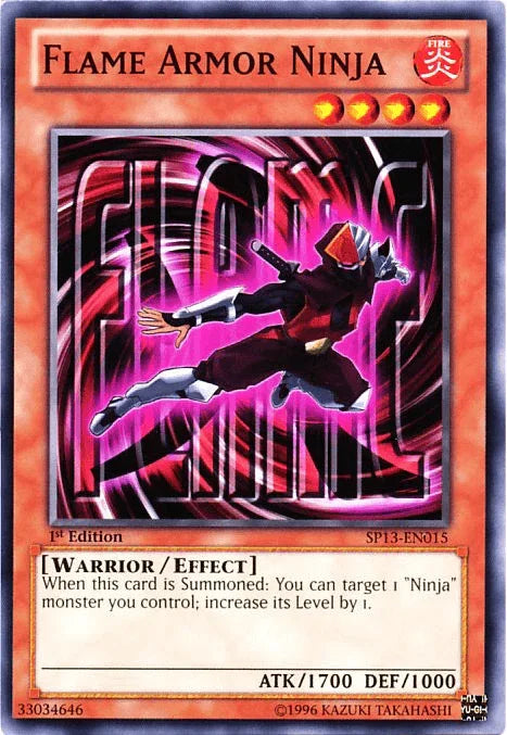 1st Edition, Common, Effect Monster, Fire, Star Pack 2013, Unlimited, Warrior Flame Armor Ninja [SP13-EN015] Common - Trading Card World