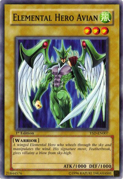 1st Edition, Common, Normal Monster, Starter Deck 2006, Unlimited, Warrior, Wind Elemental Hero Avian [YSD-EN007] Common - Trading Card World