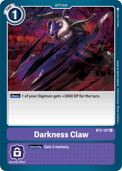 BT2-107, Option, Purple, Release Special Booster Ver.1.0, Uncommon Darkness Claw [BT2-107] [Release Special Booster Ver.1.0] - Trading Card World