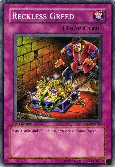 1st Edition, Common, Normal Trap, Structure Deck: Invincible Fortress, Trap, Unlimited Reckless Greed [SD7-EN031] Common - Trading Card World