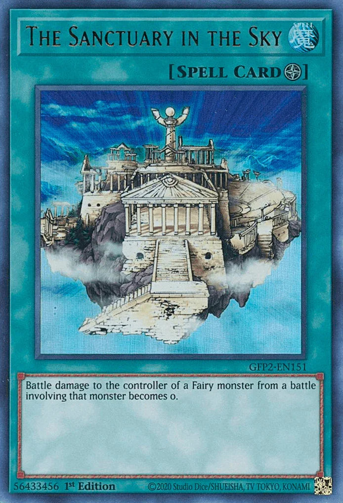 1st Edition, Field Spell, Ghosts From the Past: The 2nd Haunting, Spell, Ultra Rare The Sanctuary in the Sky [GFP2-EN151] Ultra Rare - Trading Card World