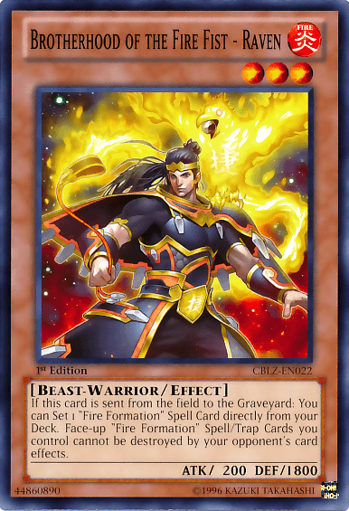 1st Edition, Beast-Warrior, Common, Cosmo Blazer, Effect Monster, Fire, Unlimited Brotherhood of the Fire Fist - Raven [CBLZ-EN022] Common - Trading Card World