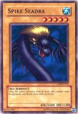 Common, Normal Monster, Sea Serpent, The Legend of Blue Eyes White Dragon, Unlimited, Water Spike Seadra [LOB-EN103] Common - Trading Card World