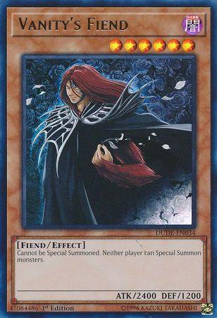 1st Edition, Dark, Duel Devastator, Effect Monster, Fiend, Ultra Rare Vanity's Fiend [DUDE-EN034] Ultra Rare - Trading Card World
