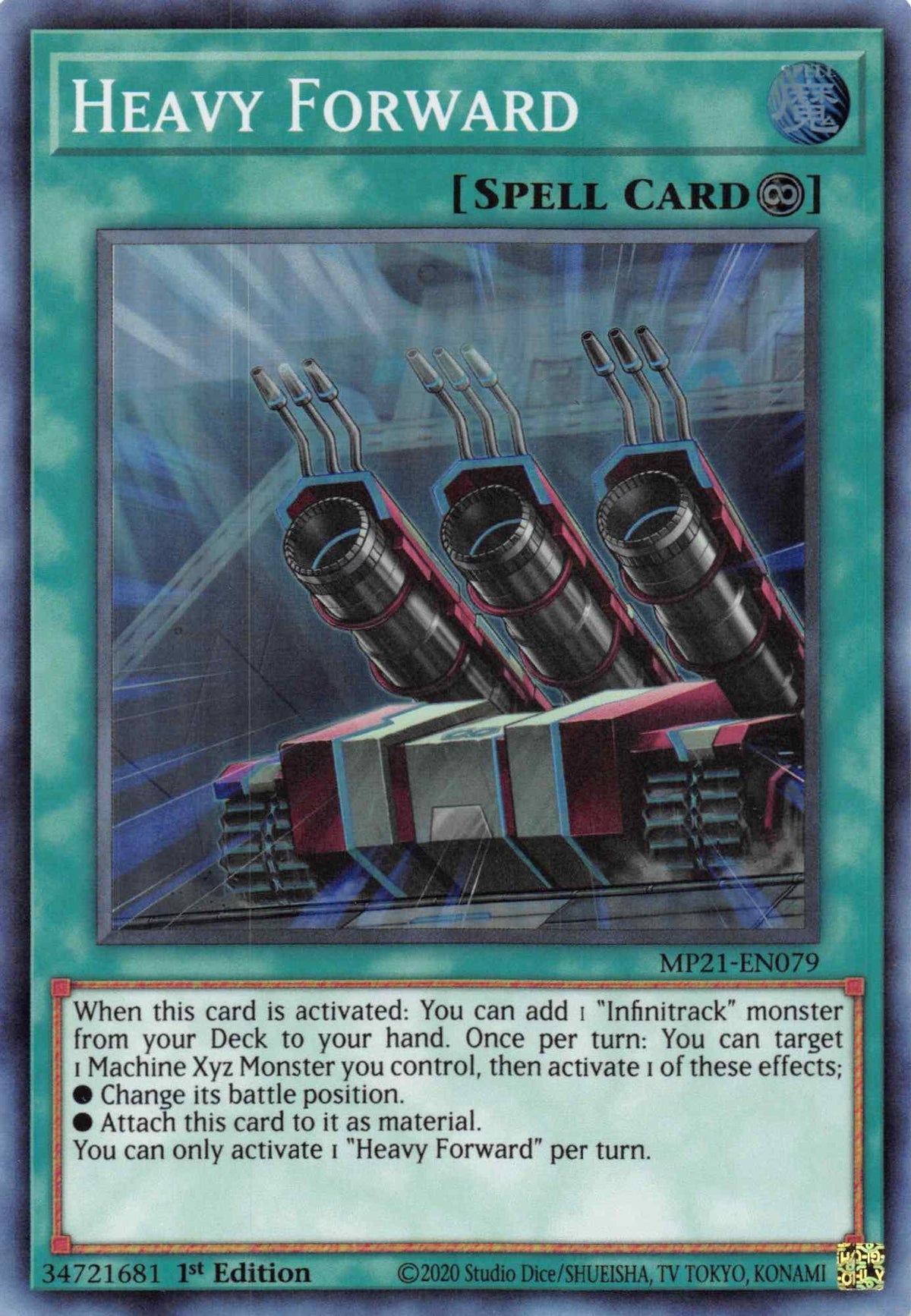 1st Edition, 2021 Tin of Ancient Battles, Continuous Spell, Spell, Super Rare Heavy Forward [MP21-EN079] Super Rare - Trading Card World