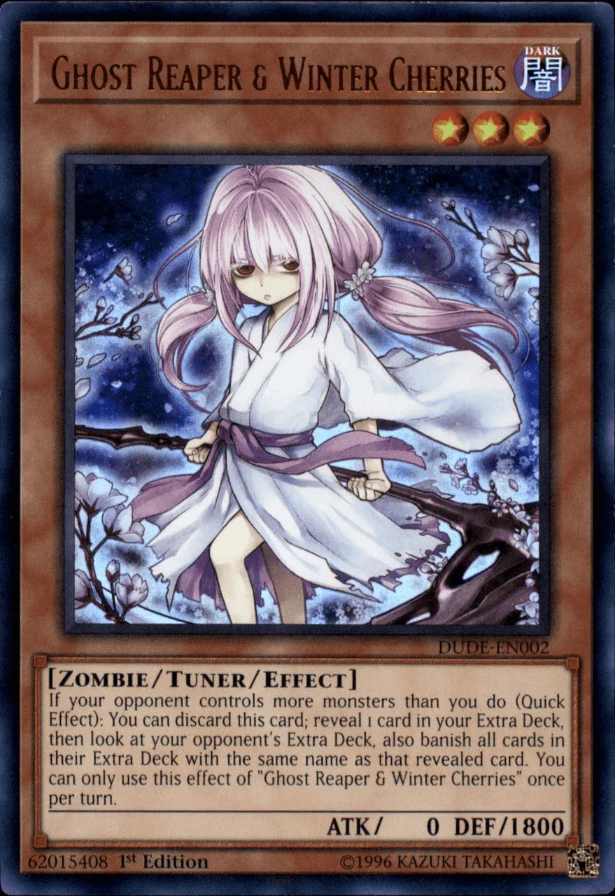 1st Edition, Dark, Duel Devastator, Tuner/Effect Monster, Ultra Rare, Zombie Ghost Reaper & Winter Cherries [DUDE-EN002] Ultra Rare - Trading Card World