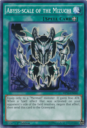 1st Edition, 2014 Mega-Tins Mega Pack, Common, Equip Spell, Spell Abyss-scale of the Mizuchi [MP14-EN040] Common - Trading Card World
