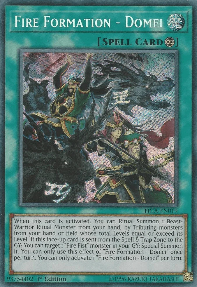 1st Edition, Continuous Spell, Fists of the Gadgets, Secret Rare, Spell Fire Formation - Domei [FIGA-EN019] Secret Rare - Trading Card World