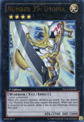 1st Edition, Light, Starter Deck: Xyz Symphony, Ultra Rare, Warrior, Xyz/Effect Monster Number 39: Utopia [YS12-EN039] Ultra Rare - Trading Card World