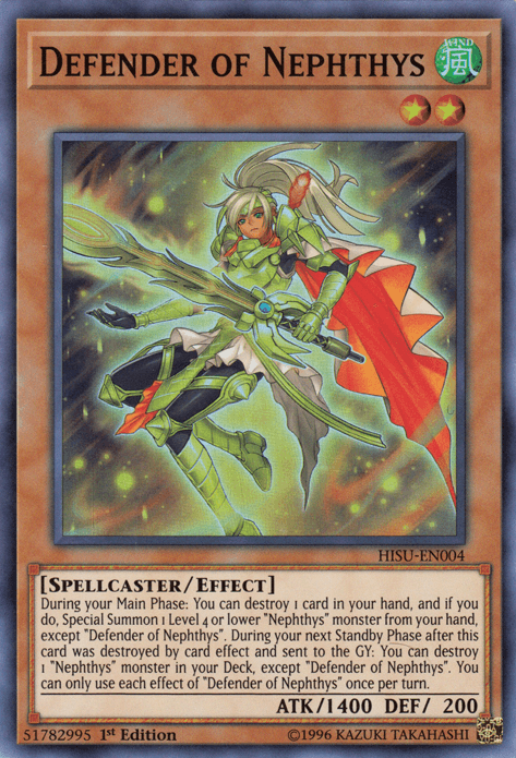 1st Edition, Effect Monster, Hidden Summoners, Spellcaster, Super Rare, Wind Defender of Nephthys [HISU-EN004] Super Rare - Trading Card World