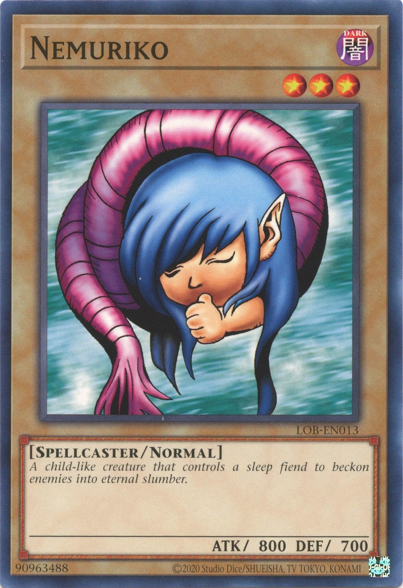 Common, Dark, Legend of Blue Eyes White Dragon (25th Anniversary Edition), Normal Monster, Spellcaster, Unlimited Nemuriko (25th Anniversary) [LOB-EN013] Common - Trading Card World