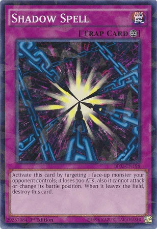 1st Edition, Battle Pack 3: Monster League, Continuous Trap, Shatterfoil Rare, Trap Shadow Spell [BP03-EN198] Shatterfoil Rare - Trading Card World