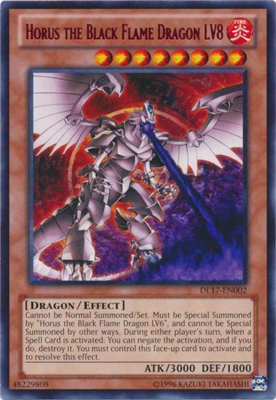 Dragon, Duelist League Promo, Effect Monster, Fire, Rare, Unlimited Horus the Black Flame Dragon LV8 (Red) [DL17-EN002] Rare - Trading Card World