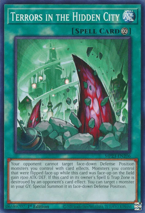 1st Edition, Common, Continuous Spell, Dueling Heroes Collectors Tin - Mega Pack (25th Anniversary Edition), Spell Terrors in the Hidden City [MP23-EN206] Common - Trading Card World