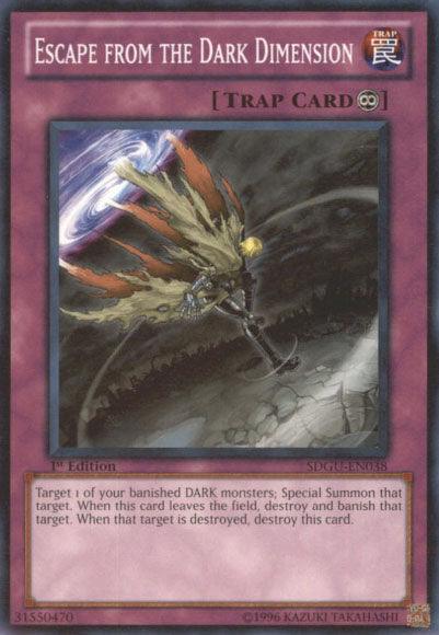 1st Edition, Common, Continuous Trap, Structure Deck: Gates of the Underworld, Trap, Unlimited Escape from the Dark Dimension [SDGU-EN038] Common - Trading Card World