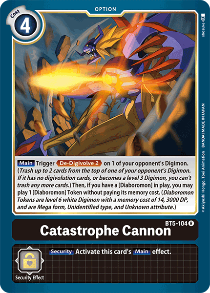 Battle of Omni, Black, BT5-104, Option, Rare Catastrophe Cannon [BT5-104] [Battle of Omni] - Trading Card World