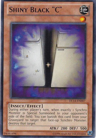 Duelist League Promo, Earth, Effect Monster, Insect, Rare, Unlimited Shiny Black "C" (Blue) [DL14-EN007] Rare - Trading Card World