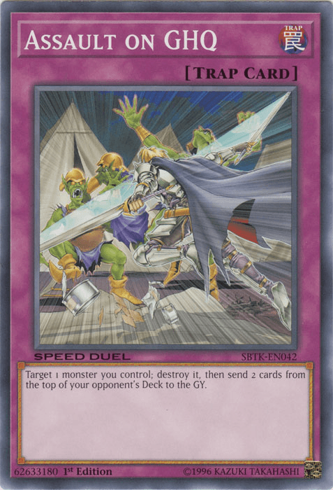 1st Edition, Common, Normal Trap, Speed Duel: Trials of the Kingdom, Trap Assault on GHQ [SBTK-EN042] Common - Trading Card World