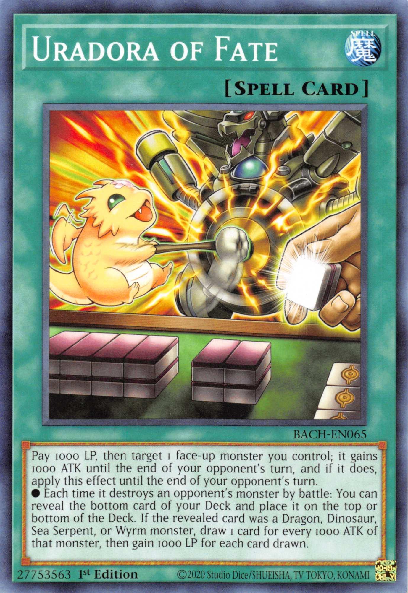 1st Edition, Battle of Chaos, Common, Normal Spell, Spell Uradora of Fate [BACH-EN065] Common - Trading Card World