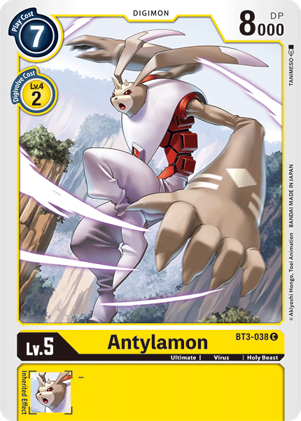 BT3-038, Common, Digimon, Holy Beast, Release Special Booster Ver.1.5, Ultimate, Virus, Yellow Antylamon [BT3-038] [Release Special Booster Ver.1.5] - Trading Card World