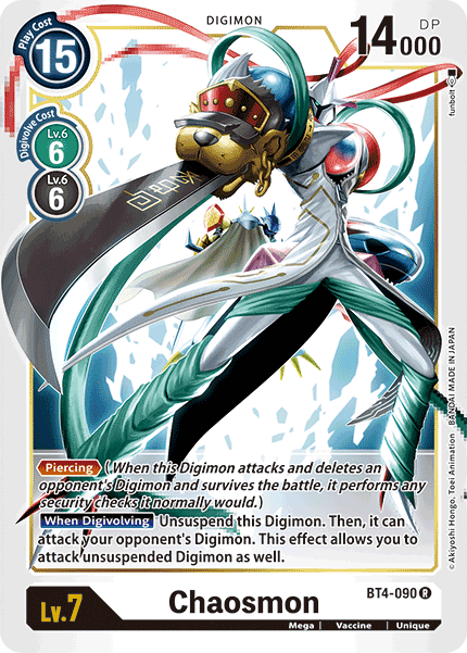 BT4-090, Digimon, Great Legend, Green/Black, Mega, Rare, Unique, Vaccine Chaosmon [BT4-090] [Great Legend] - Trading Card World