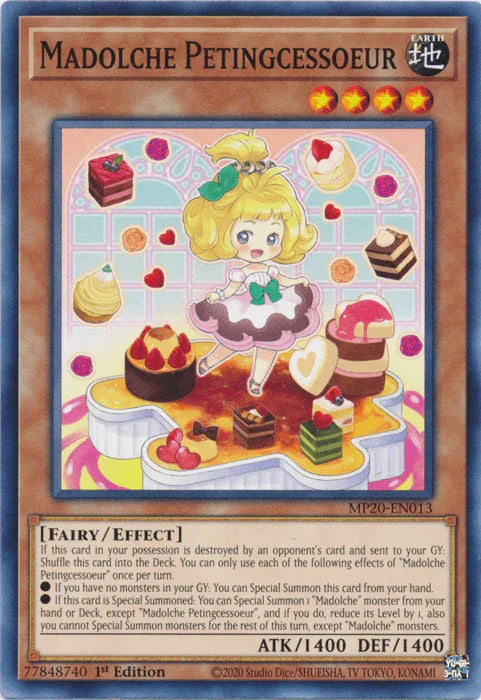 1st Edition, 2020 Tin of Lost Memories, Common, Earth, Effect Monster, Fairy Madolche Petingcessoeur [MP20-EN013] Common - Trading Card World
