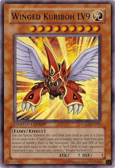 Effect Monster, Fairy, GX Manga Promotional Cards, Light, Limited, Ultra Rare Winged Kuriboh LV9 [YG03-EN001] Ultra Rare - Trading Card World