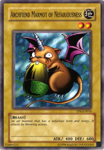 Beast, Common, Earth, Normal Monster, Tournament Pack 6, Unlimited Archfiend Marmot of Nefariousness [TP6-EN016] Common - Trading Card World
