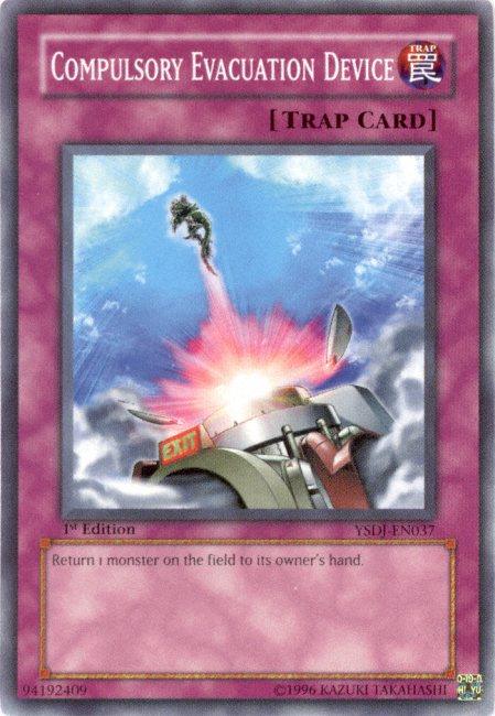 1st Edition, Common, Normal Trap, Starter Deck: Jaden Yuki, Trap, Unlimited Compulsory Evacuation Device [YSDJ-EN037] Common - Trading Card World