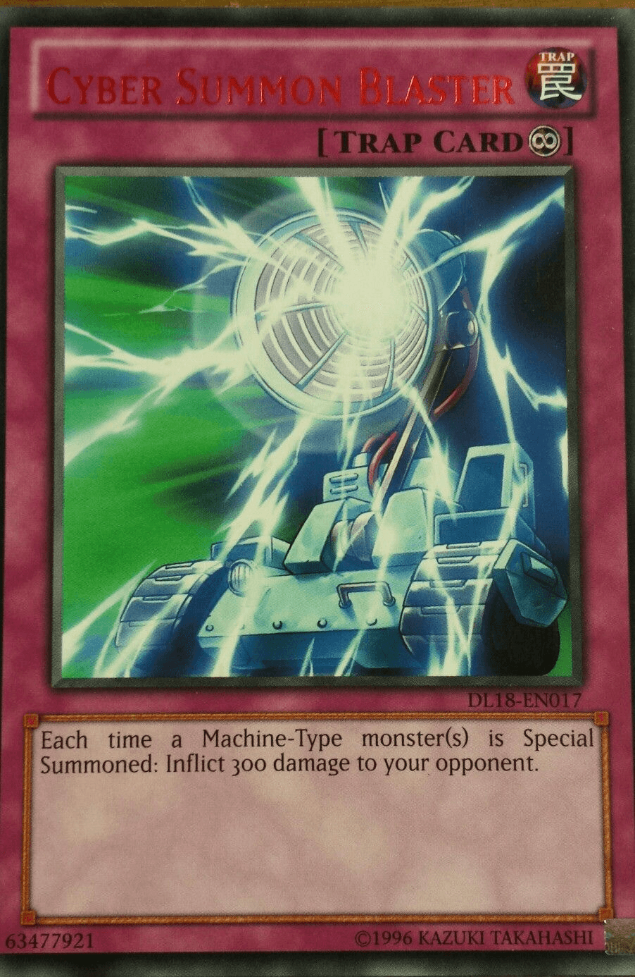 Continuous Trap, Duelist League Promo, Rare, Trap, Unlimited Cyber Summon Blaster (Red) [DL18-EN017] Rare - Trading Card World