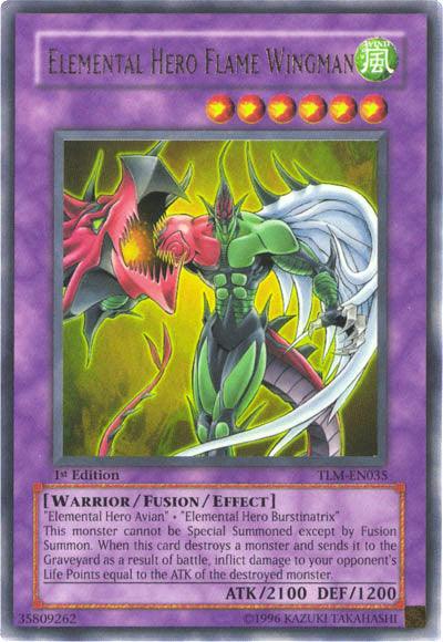1st Edition, Fusion/Effect Monster, The Lost Millennium, Ultra Rare, Unlimited, Warrior, Wind Elemental Hero Flame Wingman [TLM-EN035] Ultra Rare - Trading Card World
