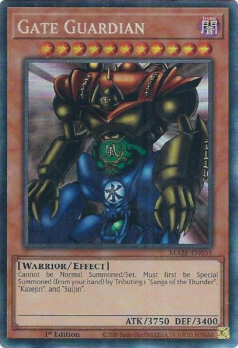 1st Edition, Collector's Rare, Dark, Effect Monster, Maze of Memories, Warrior Gate Guardian [MAZE-EN035] Collector's Rare - Trading Card World
