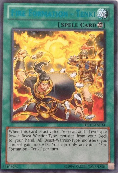 Continuous Spell, Duelist League Promo, Rare, Spell, Unlimited Fire Formation - Tenki (Blue) [DL18-EN014] Rare - Trading Card World