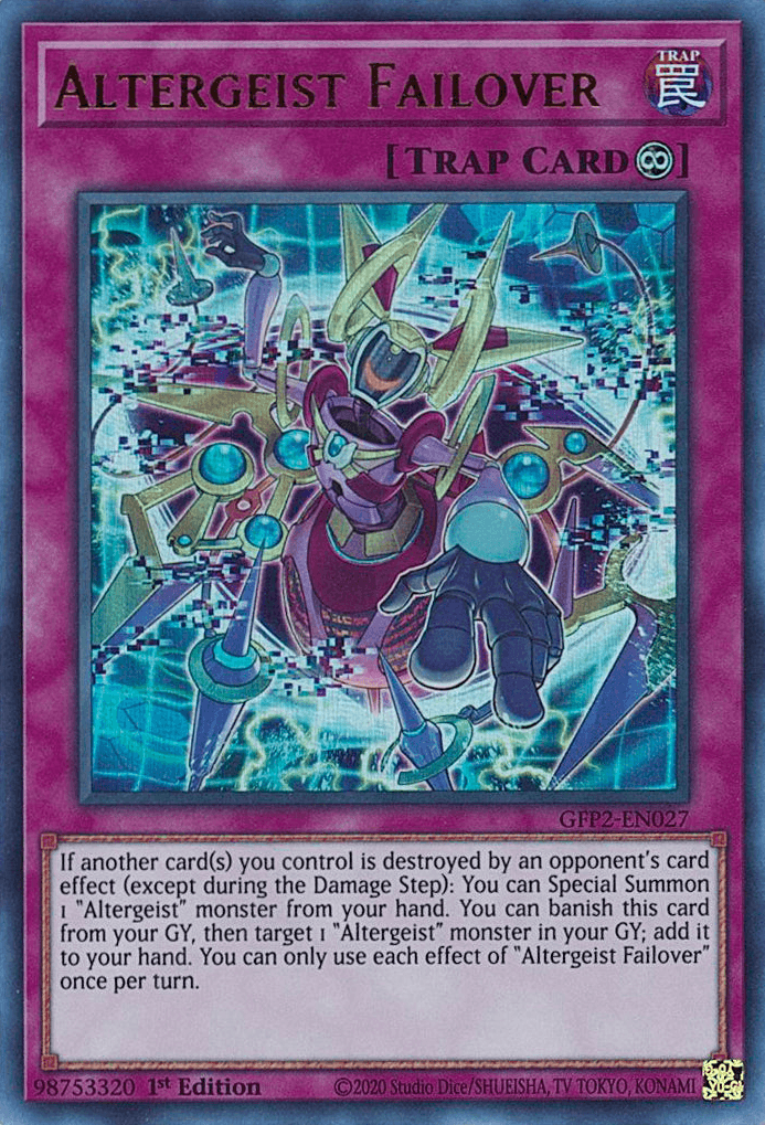 1st Edition, Continuous Trap, Ghosts From the Past: The 2nd Haunting, Trap, Ultra Rare Altergeist Failover [GFP2-EN027] Ultra Rare - Trading Card World