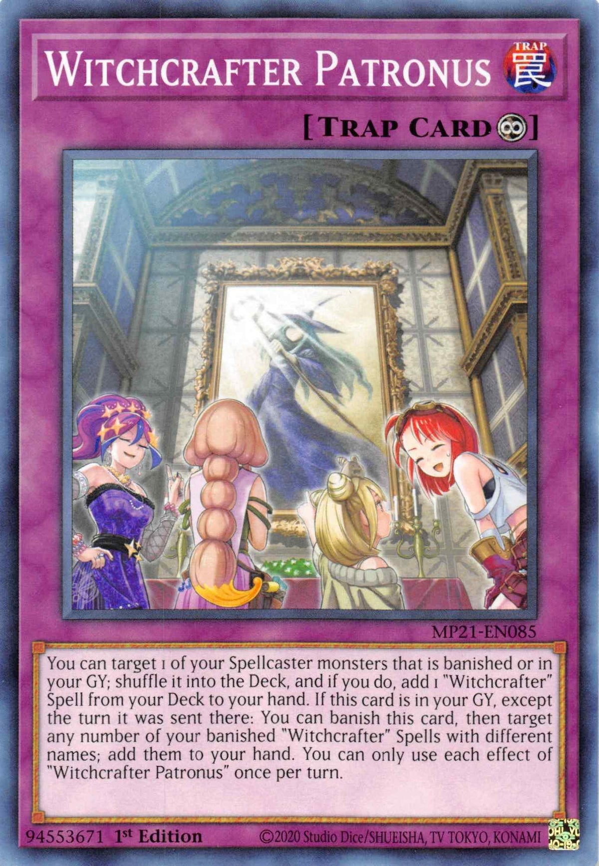 1st Edition, 2021 Tin of Ancient Battles, Common, Continuous Trap, Trap Witchcrafter Patronus [MP21-EN085] Common - Trading Card World
