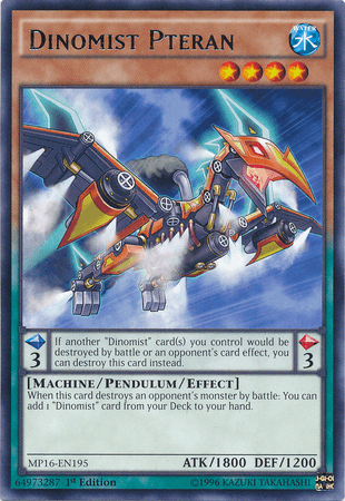 1st Edition, 2016 Mega-Tins Mega Pack, Machine, Pendulum/Effect Monster, Rare, Unlimited, Water Dinomist Pteran [MP16-EN195] Rare - Trading Card World